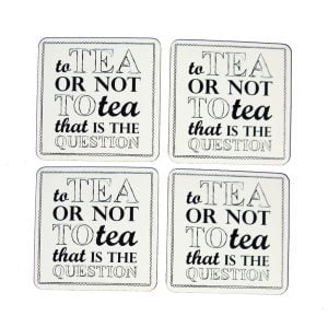 Glasunderlägg "To tea or not to tea...", 4 st/set