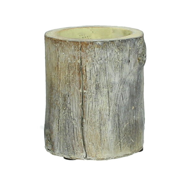 Ljuslykta i betong trädstam 10 cm