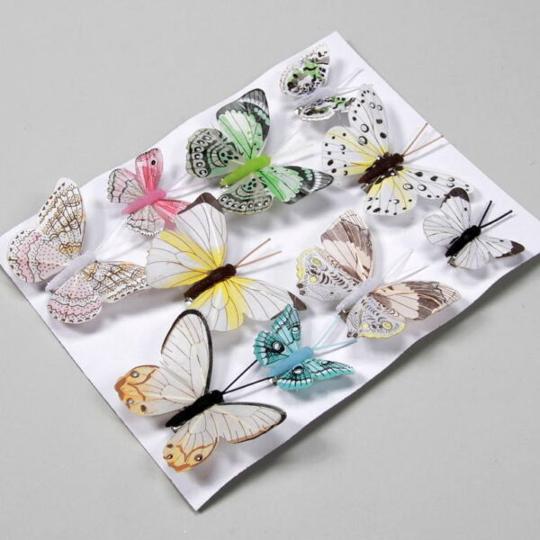 Dekorationsfjäril med klämma 10 st/set