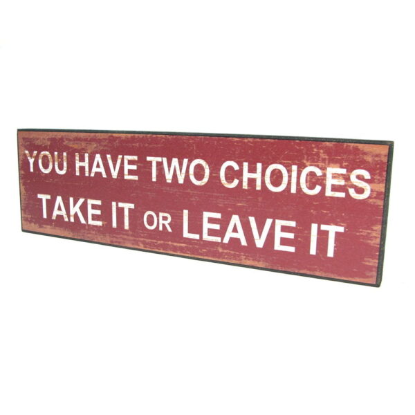 Trätavla Two choices 40x12 cm