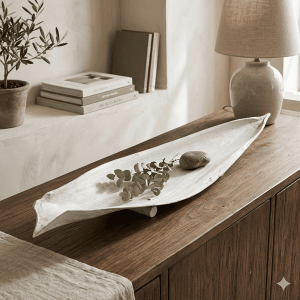 Naturskål vit Coco Boat 60-70 cm