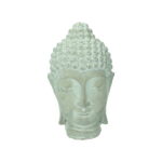 Litet buddhahuvud i betong, 15 cm. Dekorativ inredningsdetalj som skapar en harmonisk och rofylld känsla i hemmet eller uterummet.