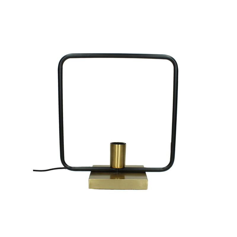 Kvadratisk bordslampa i metall, mått 32x35x16 cm.