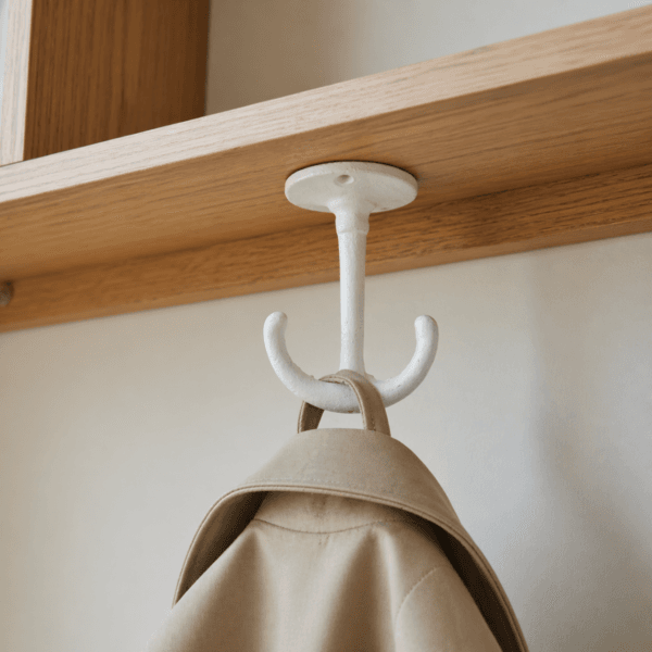 Stilren och klassisk ankarkrok i vitmålat gjutjärn. Robust och tidlös design. En liten detalj som gör stor skillnad i hallen. Höjd 7 cm.