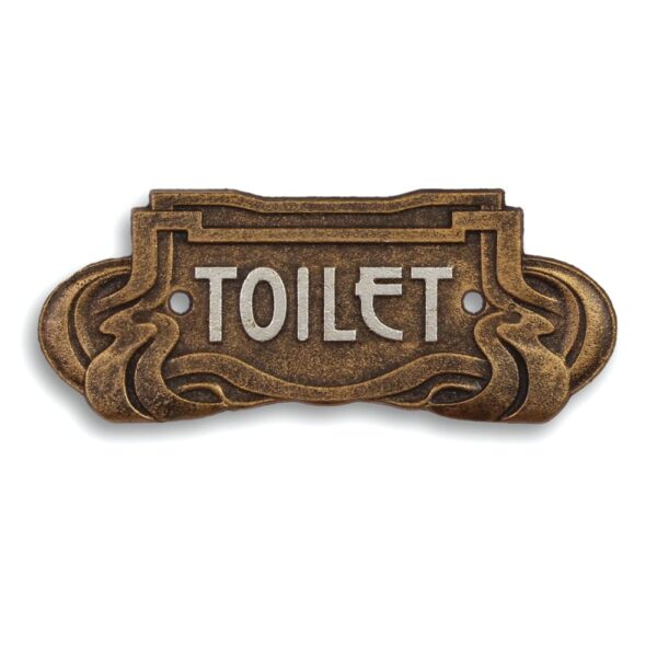 Skylt Toilet Art Nouveau gjutjärn 18,5 cm