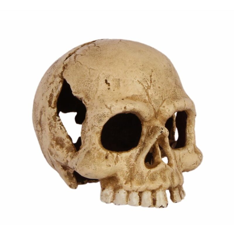 Dekorativ döskalle i gjutjärn, höjd 12 cm.