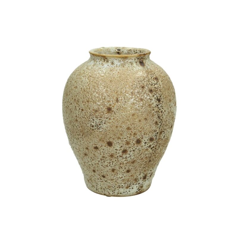 Vas i keramik med vacker patina. Diameter 12,5 cm, höjd 16 cm.