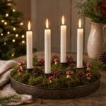 Klassiska röda flugsvampar med vita prickar på ståltråd. Fina till adventsljus, julkransar, granris och blomsterarrangemang. 6-pack.