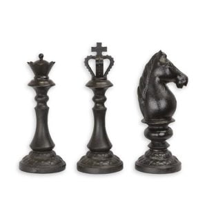 Dekorativ schackpjäs gjutjärn, höjd 31-35 cm. Välj bland tre olika varianter.
