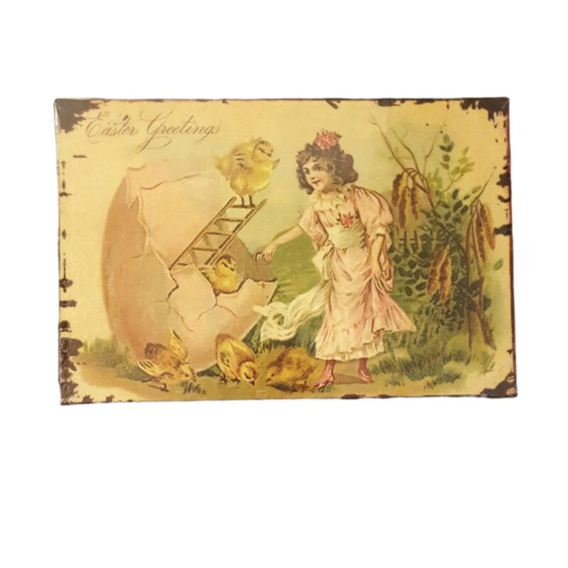Plåttavla Easter Greetings. Mått 20x13,5 cm.