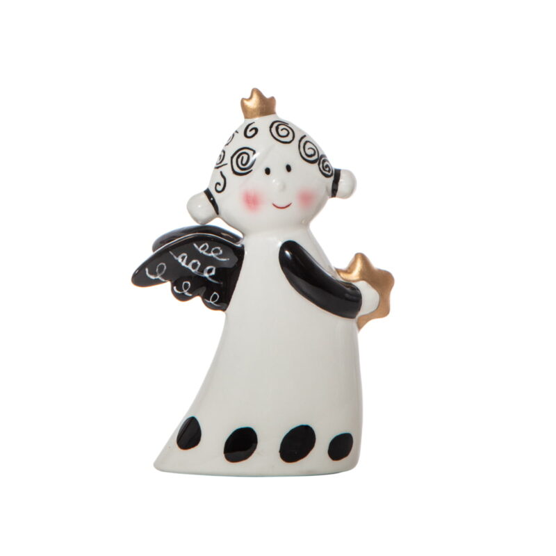 Dekorativ ängel i keramik. Mått 14x10x5 cm (hxbxd).