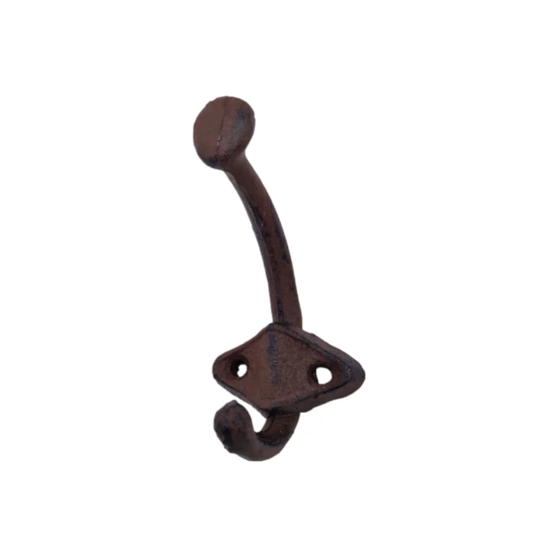 Dubbelkrok i gjutjärn, mått 9x4,5x4,5 cm (hxbxd).