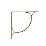 Konsol i järn med antik mässingsfinish. Klassisk design och fina detaljer för montering av hyllplan i önskad längd. Mått 16x16 cm. Säljes styckvis.