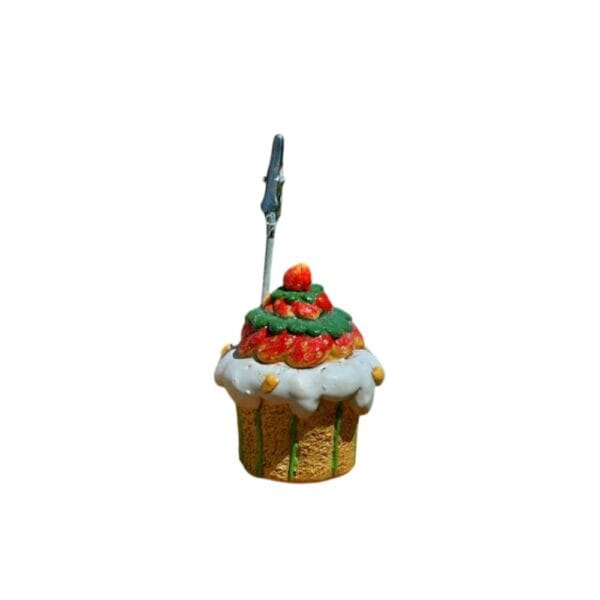 Korthållare i form av en cupcake, 10 cm. Material: polyresin.