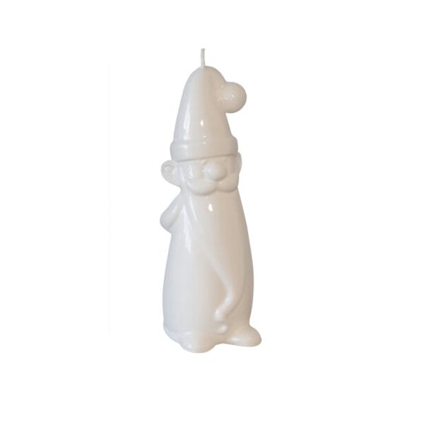Figurljus i form av en tomte. Diameter 5,5 cm, höjd 15 cm. RAL-certifierat för kvalitet, säkerhet och miljö.