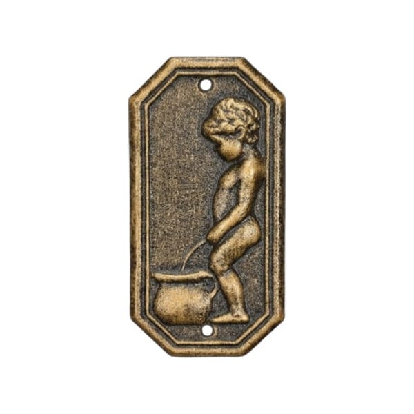 Toalettskylt i bronserat gjutjärn med dekorativ relief. Stilfull markering för toalettdörren som ger badrummet en personlig och genomtänkt känsla.