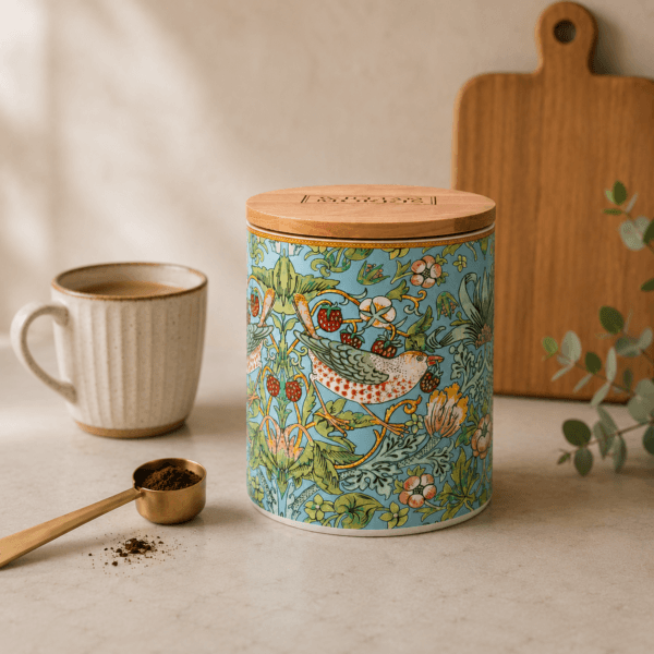 William Morris Strawberry Thief Porslinsburk med lock 16 cm