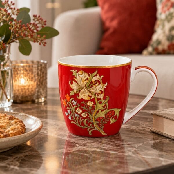 William Morris Golden Lily röd Mugg 400 ml
